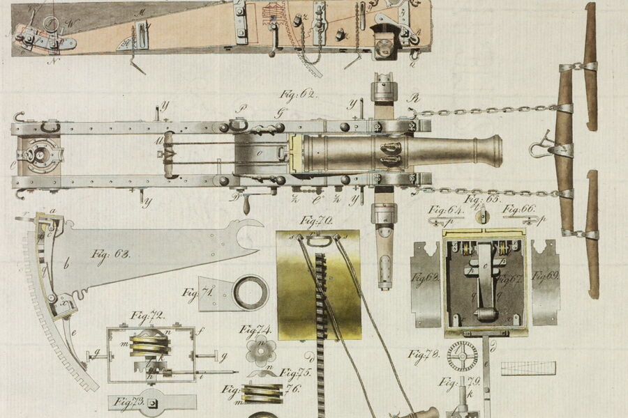 Geschwindschusslafette eines leichten 4-Pfünders 1766